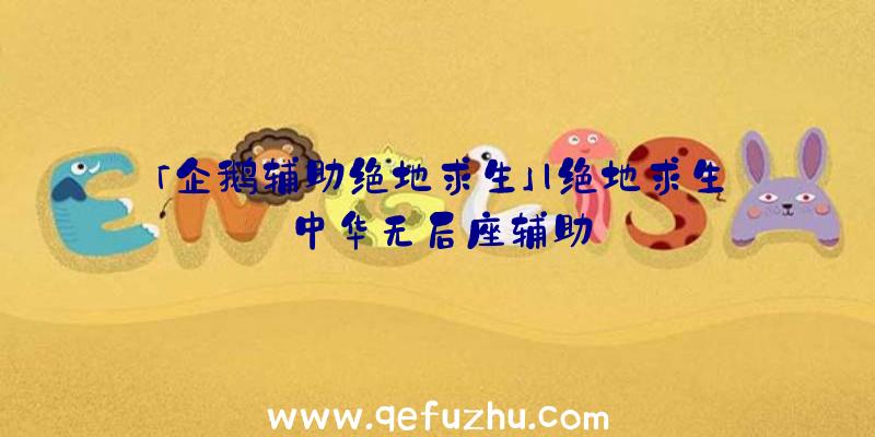 「企鹅辅助绝地求生」|绝地求生中华无后座辅助